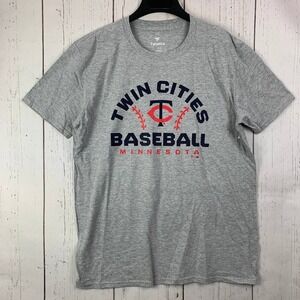 Minnesota Twins MLB Large Fanatics Casual T-Shirt Gray New‎ Men Cotton Polyester